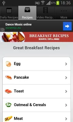 Breakfast android App screenshot 2